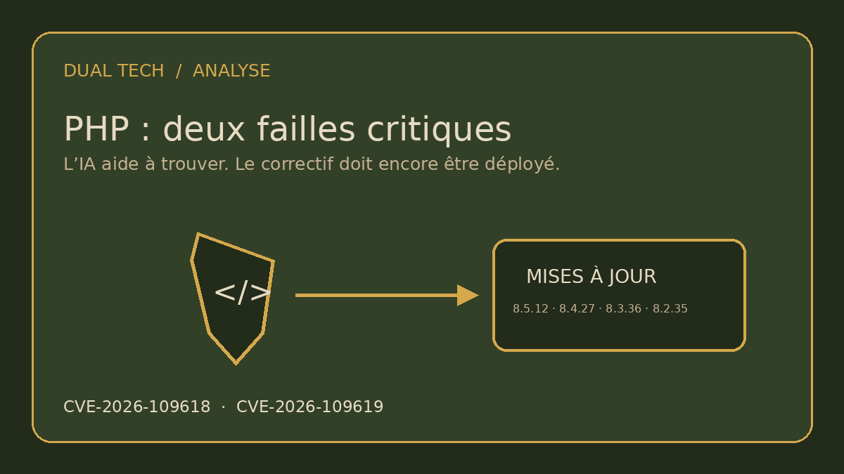 Illustration éditoriale : intelligence artificielle, code et mise à jour de sécurité